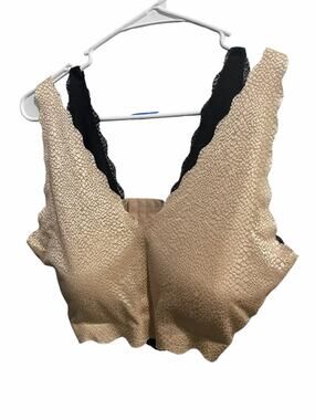 Sophie B Bralette Bundle Women's XL Black Tan Light Padded 2 Bras Undergarments